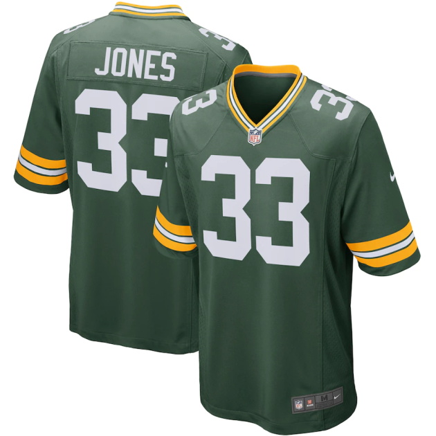 mens nike aaron jones green green bay packers player game jersey